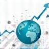 Icon representing Economic Forecasting with chart and arrow